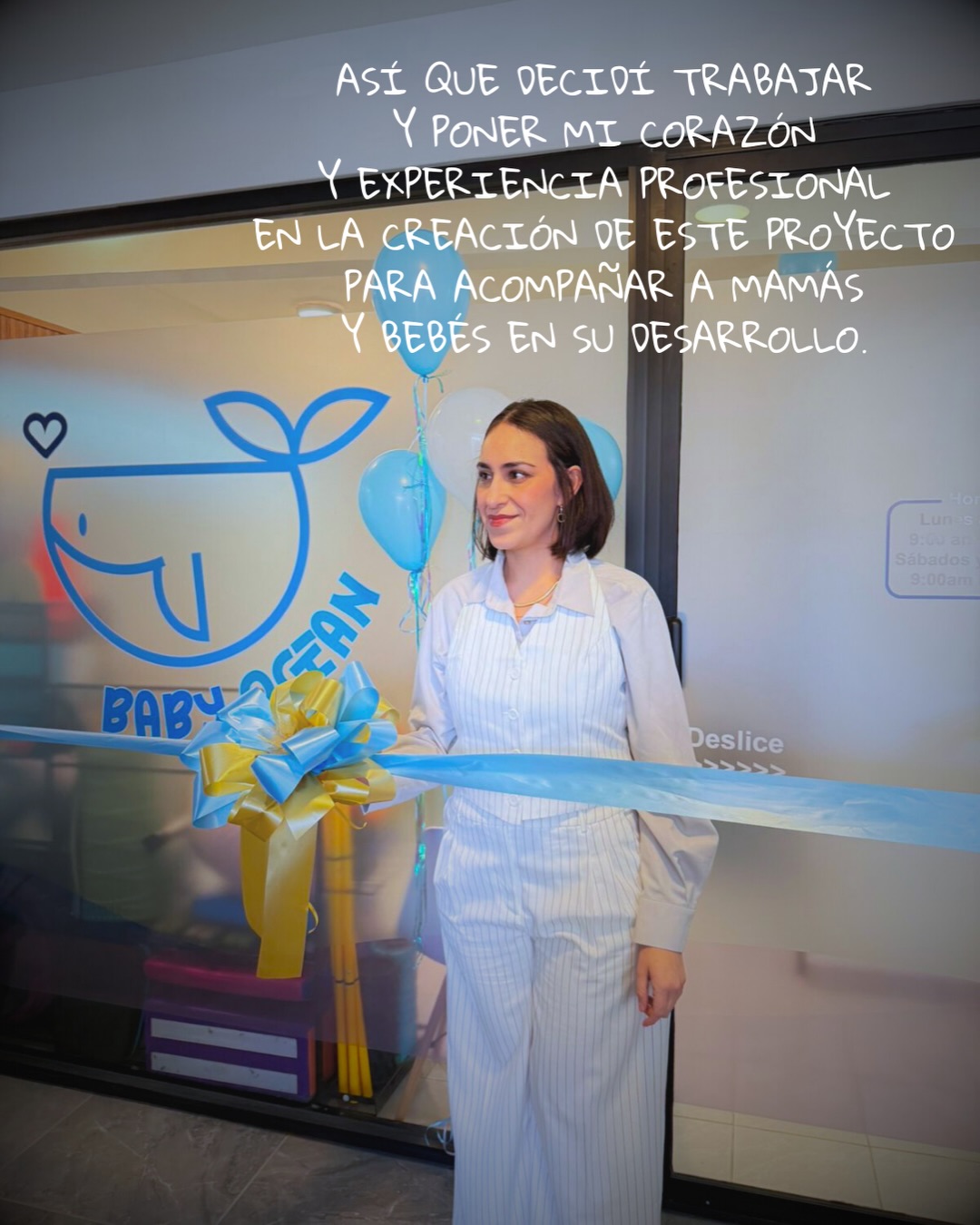 Marilyn Andrea López Rodríguez en la inauguración de Baby Ocean